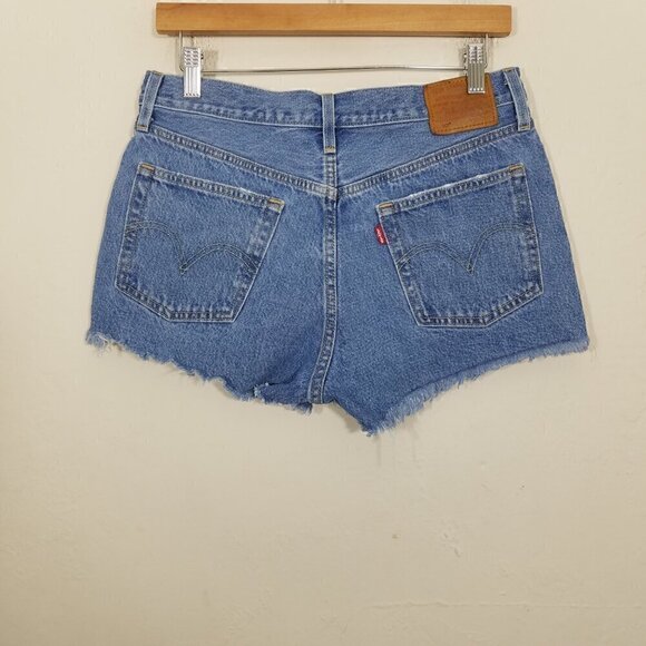 Levi's Premium 501 Button Fly Jean Shorts Blue Size 28 - Picture 4 of 7